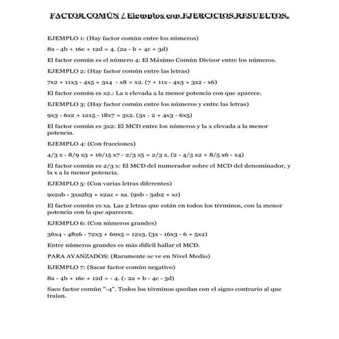 Factor común | PPTX