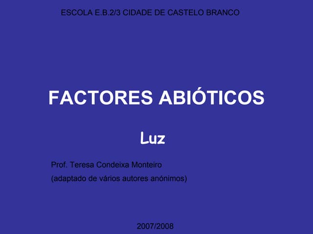 Factores AbióTicos Luz