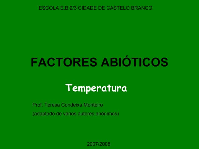 Factores Abióticos Temperatura