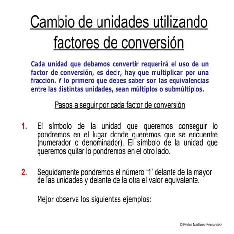 Factores Conversión