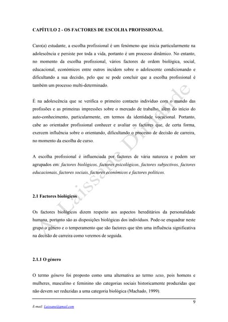 Factores de escolha profissional