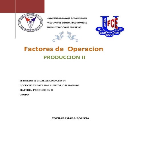 Factores de operacion