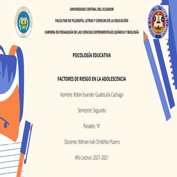 Factores de Riesgo en la Adolescencia 