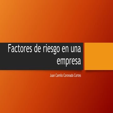 Factores de riesgo en una empresa | PPTX