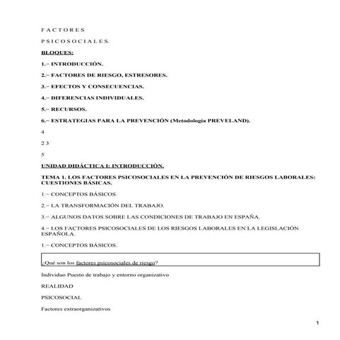 Factores De Riesgos Sicocosiales