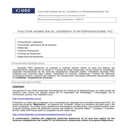 Usabilidad y experiencia de usuario. Factor humà pac2_20121
