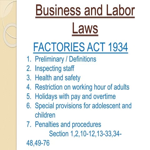 Factories act 1934.l