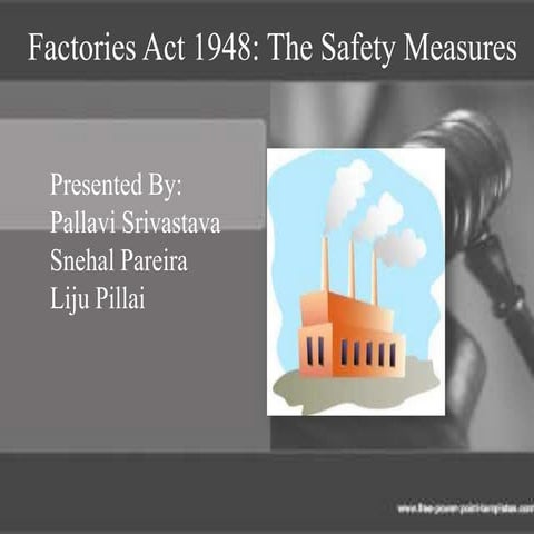 Factories act,safety measures