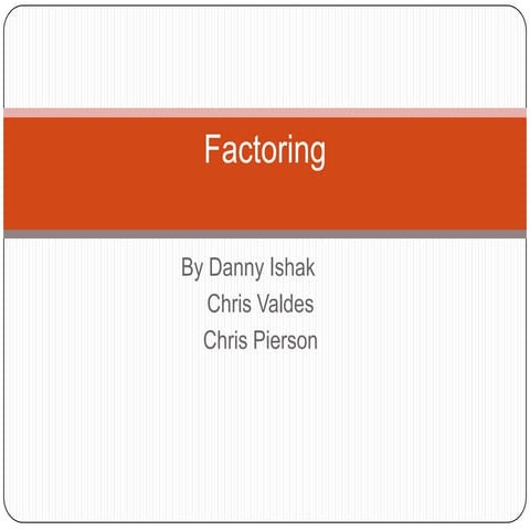 Factoring