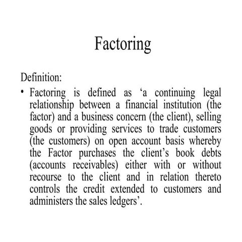 Factoring