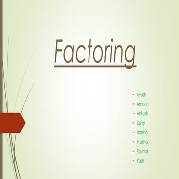 Factoring