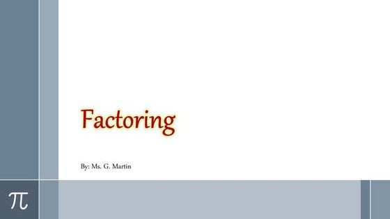 Factoring