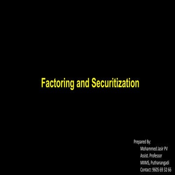 Factoring and securitisation