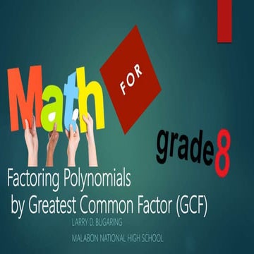 Factoring by gcf part 1 2nd | PPT