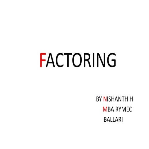 Factoring financial services