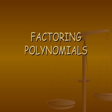 Factoring polynomials 