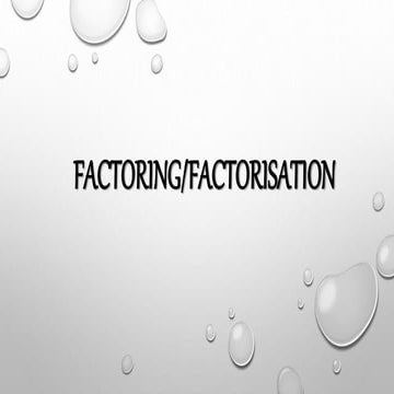 Factorisation