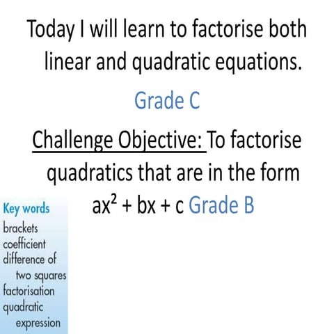 Factorising | PPTX