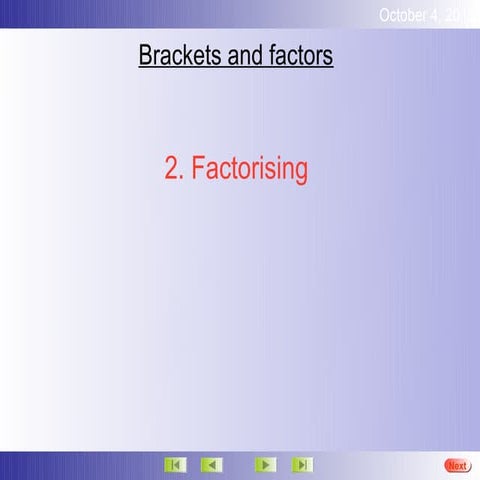 Factorising