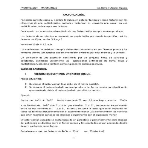 Factorización Pdf