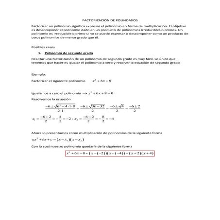 Factorización de polinomios