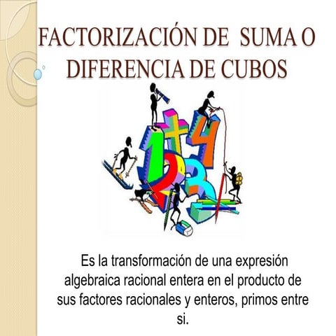 Factorización de  suma o diferencia de cubos (1)