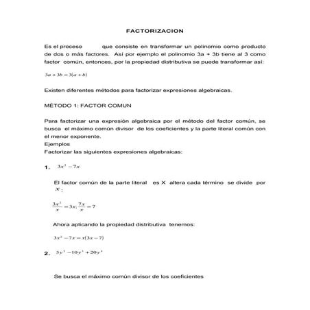 Factorizacion