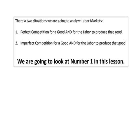 Factor market: Labor