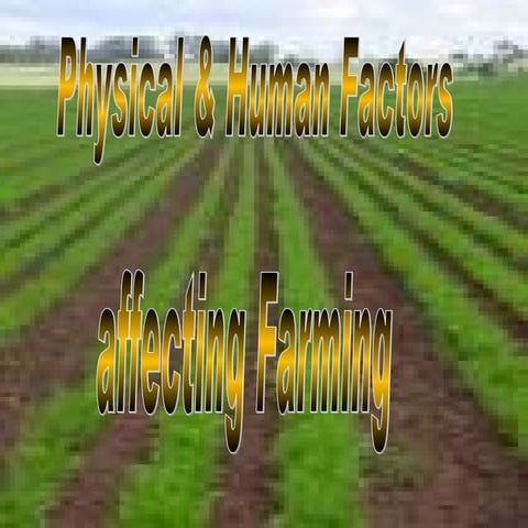 Factors affecting farming