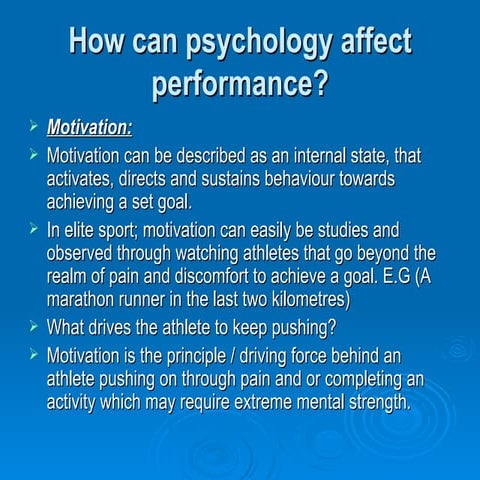 Core 2 Factors affecting performance Psychology