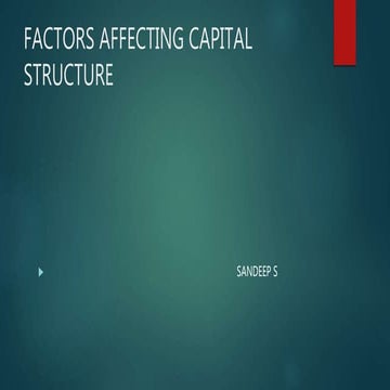 Factors affecting capital structure