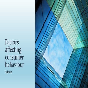 Factors affecting consumer behaviour
