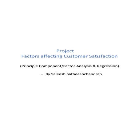 Factors affecting customer satisfaction