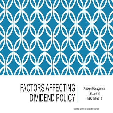 Factors affecting dividend policy