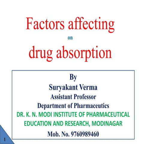 Factors affecting drug absorption