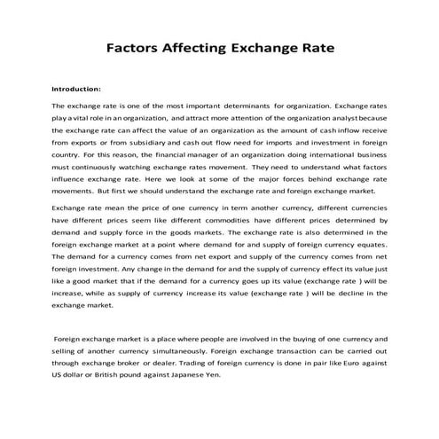 Factors affecting exchange_rate