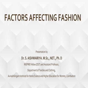 Factors affecting fashion dr.ash