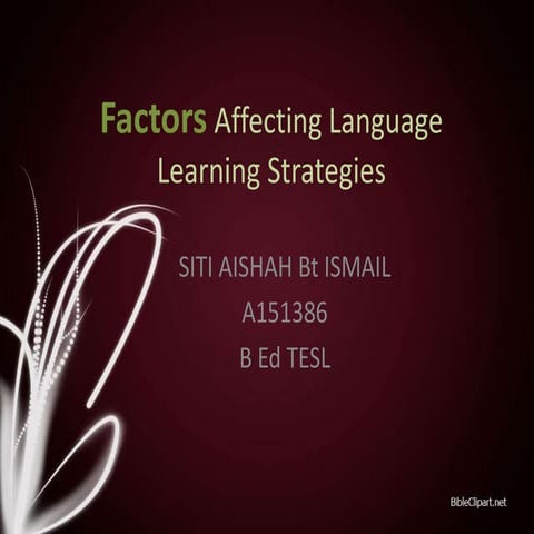 Factors affecting language learning strategies