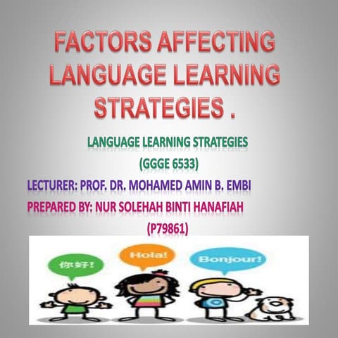 Factors affecting language learning strategies