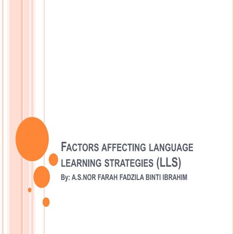 Factors affecting language learning strategies (lls)