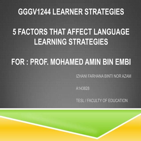 5 Factors Affecting Language Learning Strategies