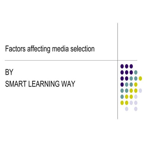 Factors affecting media selection