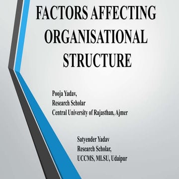Factors affecting organisational structure