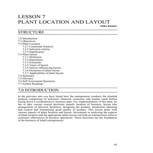 Factors affecting plant location 07