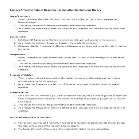 Factors affecting rate of reaction (recovered)