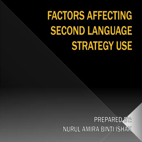 Factors affecting second language strategy use