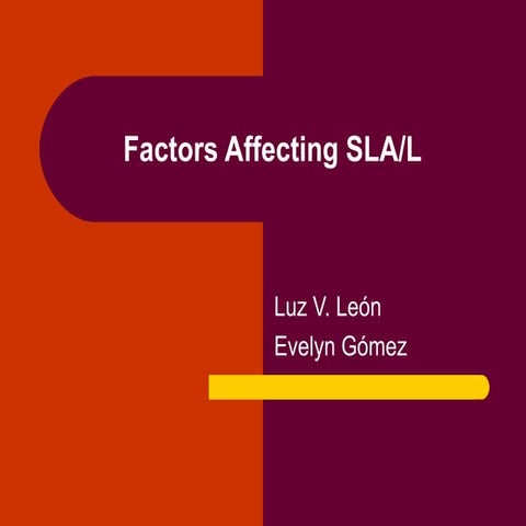 Factors affecting SLA/L
