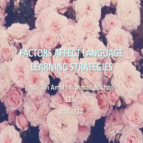 Factors affect language learning strategies