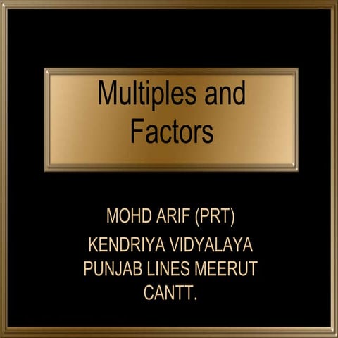 Factors and multiple arif class v