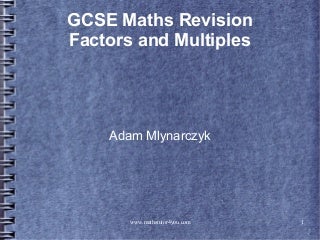 'factors and multiples' on SlideShare